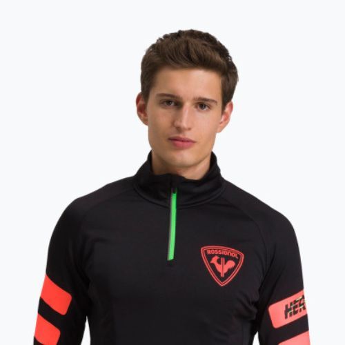 Férfi sí pulóver Rossignol Classique Hero 1/2 Zip black/red