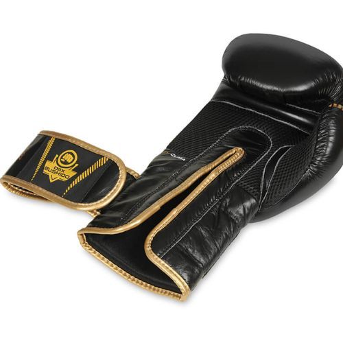 Bushido bokszkesztyűk természetes bőr fekete B-2v13-10oz