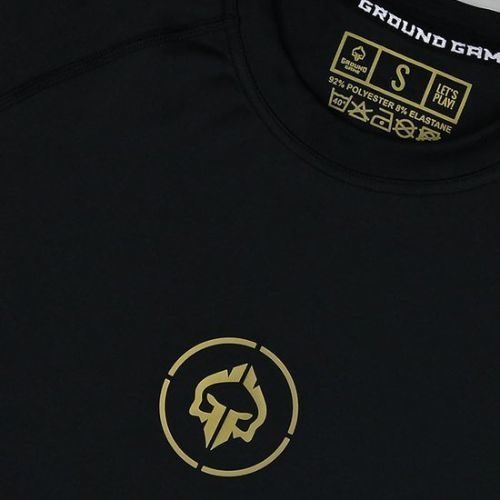 Férfi Rashguard Ground Game Athletic Gold hosszú ujjú fekete RASHATHGOLDLSS RASHATHGOLDLSS