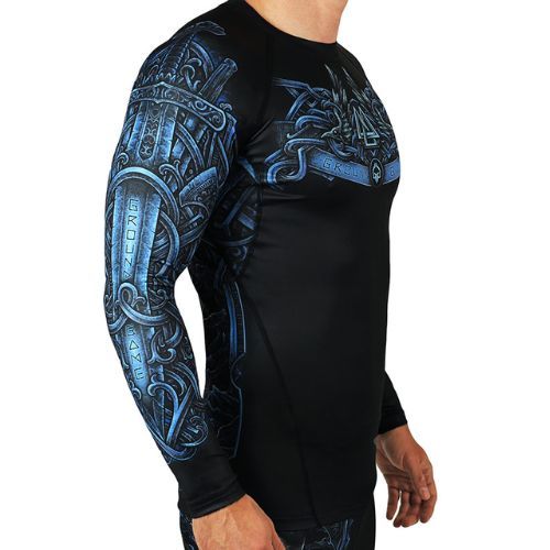 Férfi Ground Game Viking hosszú ujjú Rashguard kék 21RASHVIKLSS