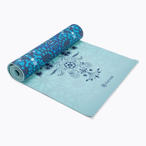 Női megfordítható jógamatrac Gaiam Mystic kék 62899