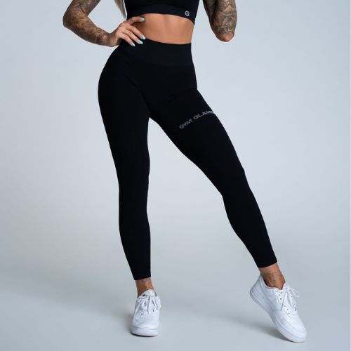 Női leggings Gym Glamour push up mélyfekete 311