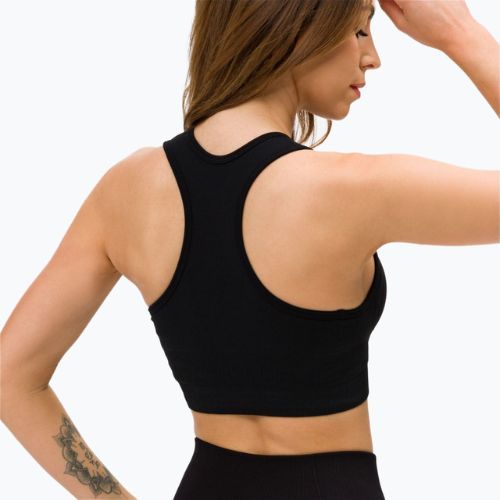 Női edzőmelltartó Gym Glamour push up mélyfekete 319