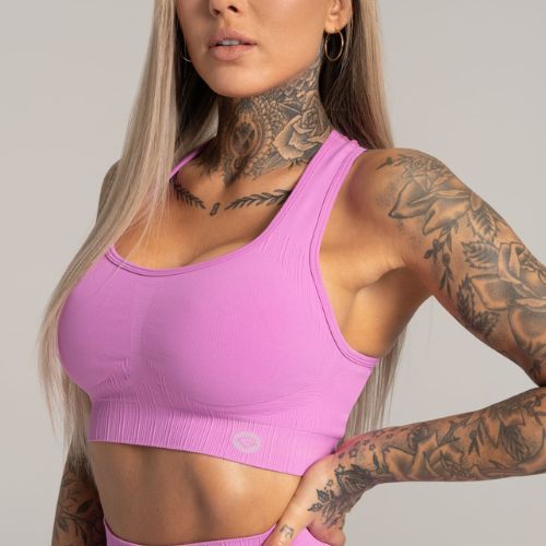 Női edzőmelltartó Gym Glamour push up rózsaszín 371