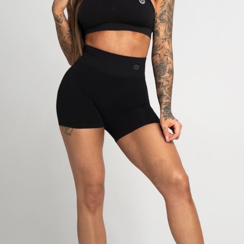 Női edzőnadrág Gym Glamour Seamless rövidnadrág fekete 289