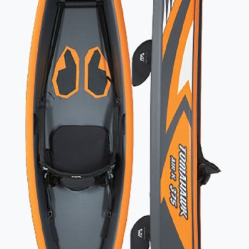 Nagynyomású felfújható kajak 1 személyes 12'4″ AquaMarina Tomahawk szürke Air-K 375