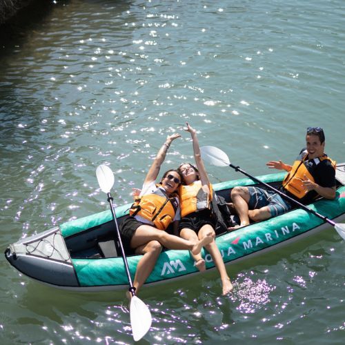 AquaMarina rekreációs kajak 3 személyes felfújható kajak 12'6  Zöld Laxo-380