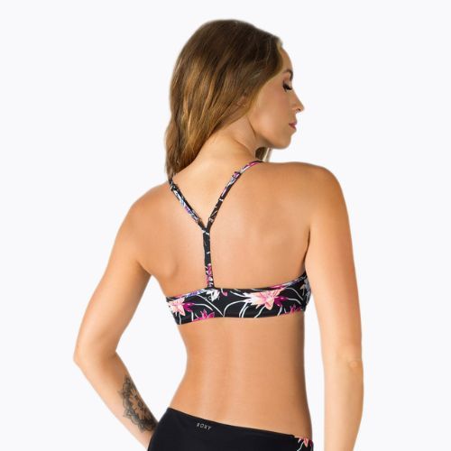 Fürdőruha felső ROXY Active Bralette 2021 anthracite/floral flow