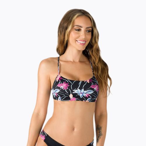 Fürdőruha felső ROXY Active Bralette 2021 anthracite/floral flow