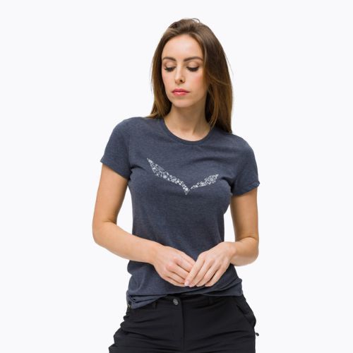 Női trekking póló Salewa Solid Dry tengerészkék 00-0000027019