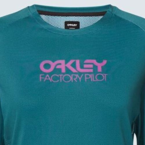 Női kerékpáros mez Oakley WMNS Factory Pilot LS zöld FOA500224