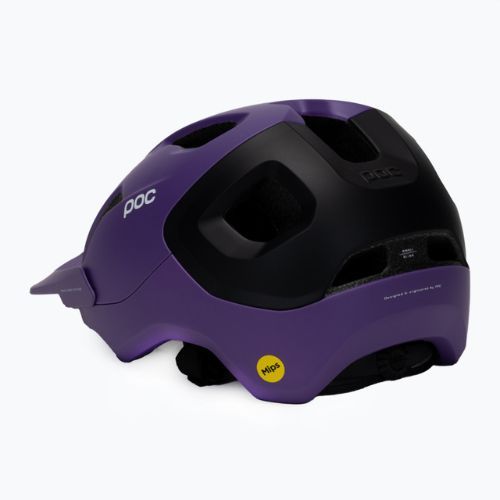 Kerékpáros sisak POC Axion Race MIPS sapphire purple/uranium black metallic/matt