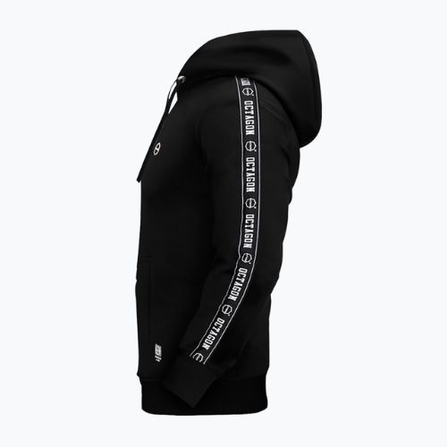 Férfi Octagon Stripe kapucnis pulóver fekete
