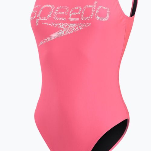 Női Speedo Logo Deep U-Back egyrészes fürdőruha rózsaszín 68-12369A657