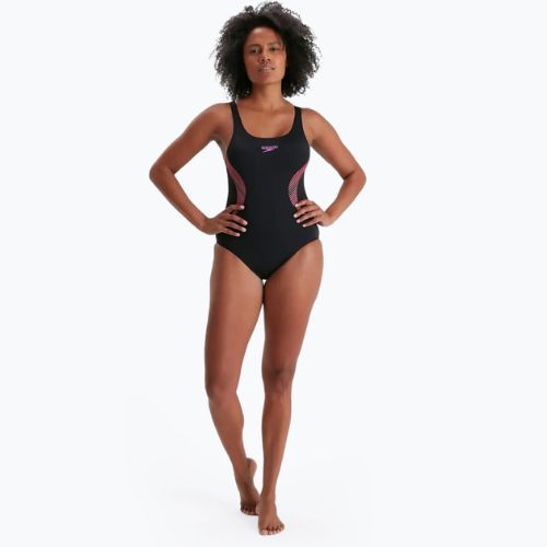 Speedo Placement Muscleback női egyrészes fürdőruha fekete 68-08694G704