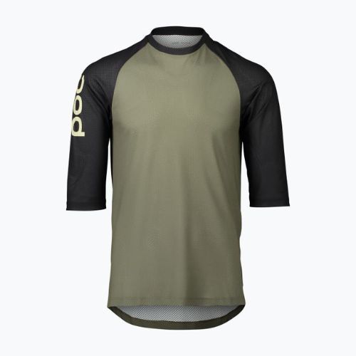 Férfi kerékpáros mez POC MTB Pure 3/4 epidote green/uranium black