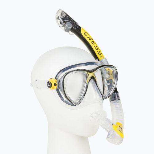 Cressi Big Eyes Evolution búvárszett + Alpha Ultra Dry maszk + snorkel sárga DS337010
