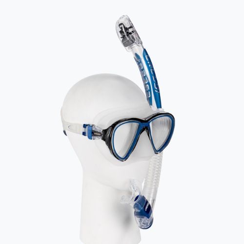 Cressi snorkel szett Quantum maszk + Itaca Ultra Dry snorkel átlátszó kék DM400020