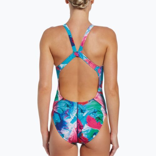 Női egyrészes fürdőruha Nike Multiple Print Fastback lila NESSC010-593