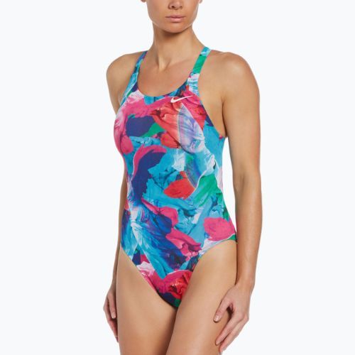Női egyrészes fürdőruha Nike Multiple Print Fastback lila NESSC010-593