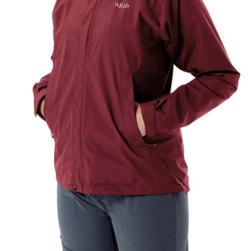Női Rab Downpour Eco membrános kabát burgundi QWG-83-HD-08
