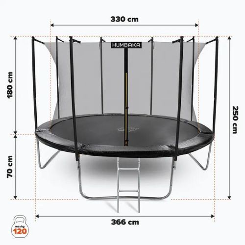 HUMBAKA Eco 366 cm fekete ECO-12' Trampok