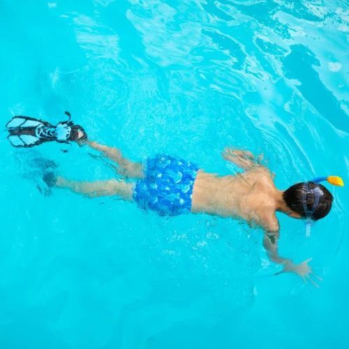 AQUASTIC kék gyerek snorkeling szett Maszk + Uszony + Pipa MSFK-01SN