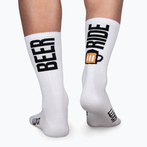 LUXA Beer Ride kerékpáros zokni fehér LAM21SBRWS1