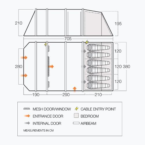Vango Stargrove II Air 600XL zöld 6 személyes kemping sátor