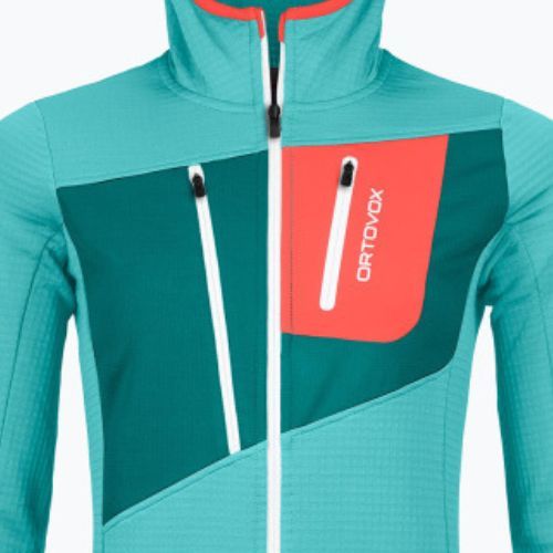 Női Ortovox Fleece Grid Hoody türkizkék 8720100036
