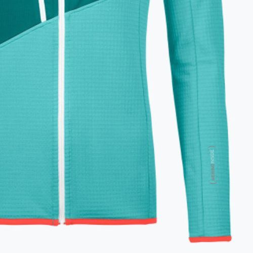 Női Ortovox Fleece Grid Hoody türkizkék 8720100036