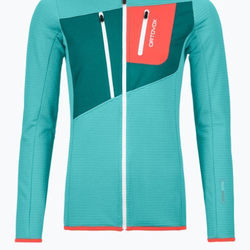 Női Ortovox Fleece Grid Hoody türkizkék 8720100036
