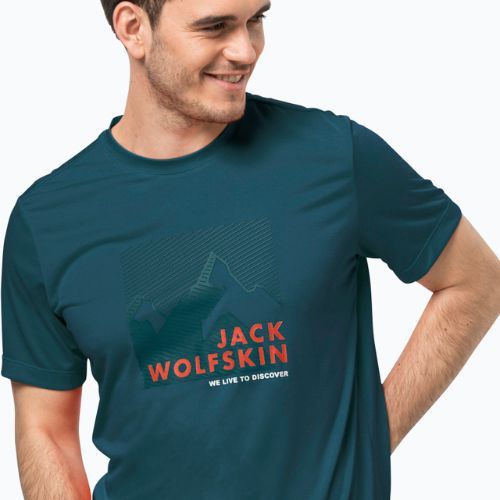 Férfi Jack Wolfskin Hiking Graphic póló kék 1808761_4133
