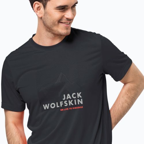 Férfi Jack Wolfskin Hiking Graphic szürke póló 1808761_6230