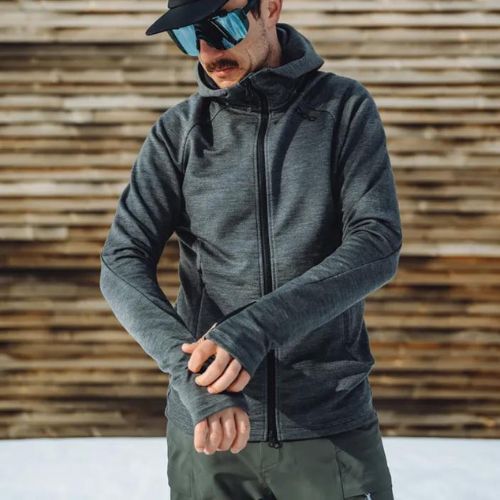 Férfi trekking pulóver POC Merino Zip Hood sylvanite grey melange