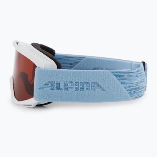 Gyermek síszemüveg Alpina Piney white/skyblue matt/orange