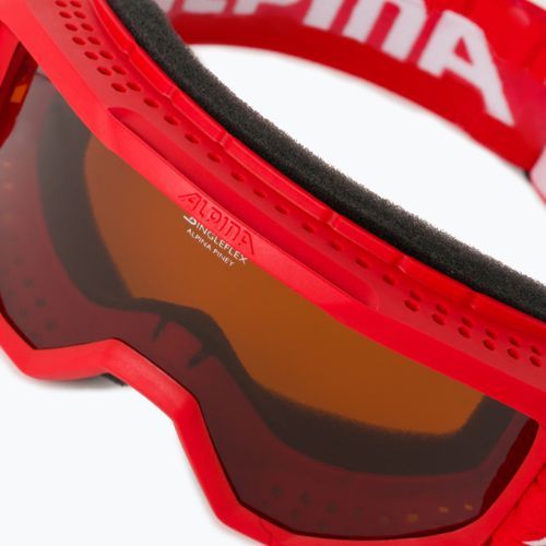 Gyermek síszemüveg Alpina Piney red matt/orange