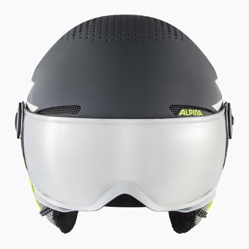 Gyermek síbukósisakok Alpina Zupo Visor Q-Lite charcoal/neon matt