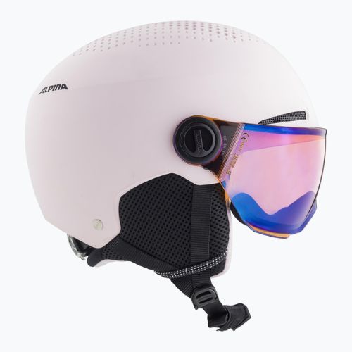 Gyermek síbukósisakok Alpina Zupo Visor Q-Lite rose matt