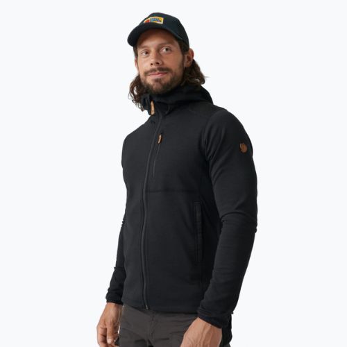 Férfi trekking pulóver Fjällräven Keb Fleece Hoodie fekete F81878