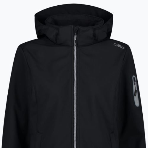 Női CMP Zip Hood softshell kabát fekete 39A5006