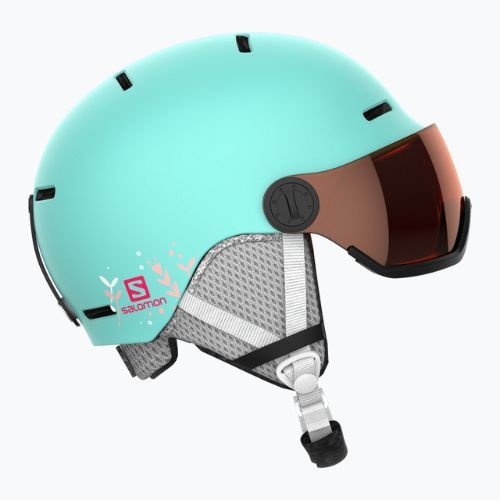 Gyermek síbukósisak Salomon Grom Visor S2 kék L40837000