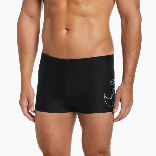 Férfi Nike Reflect Logo Square Leg úszó boxeralsó fekete NESSC583
