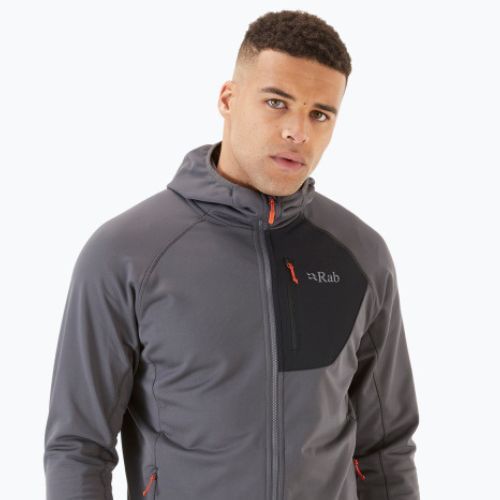 Férfi fleece kapucnis pulóver Rab Superflux Hoody szürke QFE-89