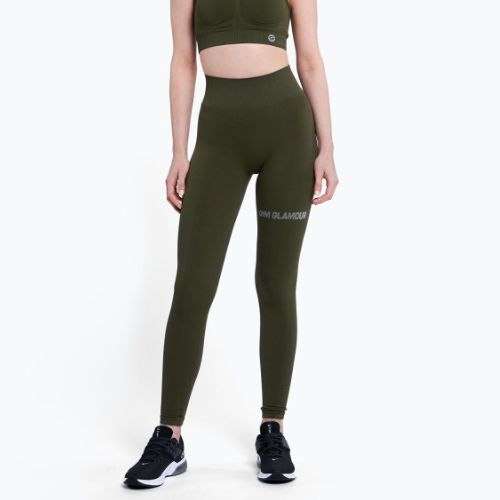 Női edzés leggings Gym Glamour Push Up Khaki 399