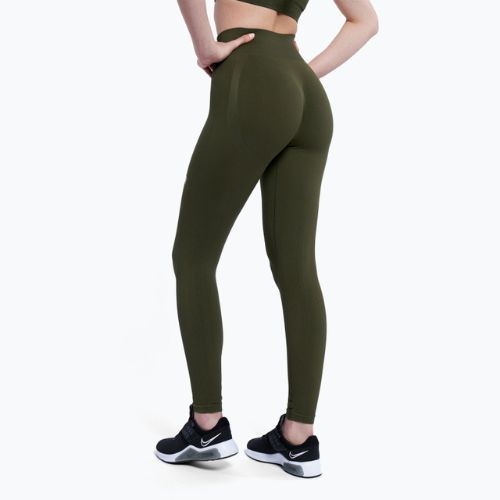 Női edzés leggings Gym Glamour Push Up Khaki 399