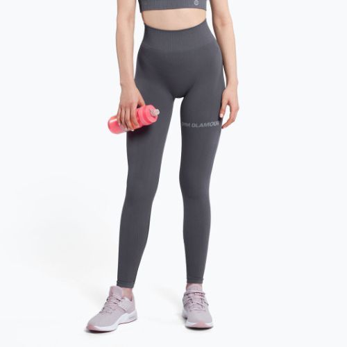 Női edző leggings Gym Glamour Push Up Szürke 400