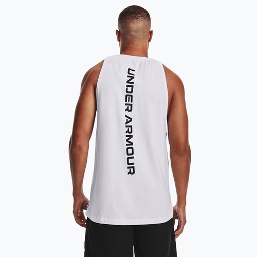 Under Armour Baseline Cotton Tank 100 férfi kosárlabda mez fehér és fekete UAR-1361901100-100