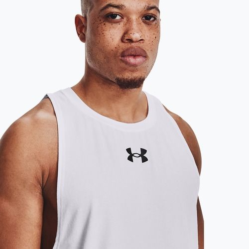 Under Armour Baseline Cotton Tank 100 férfi kosárlabda mez fehér és fekete UAR-1361901100-100