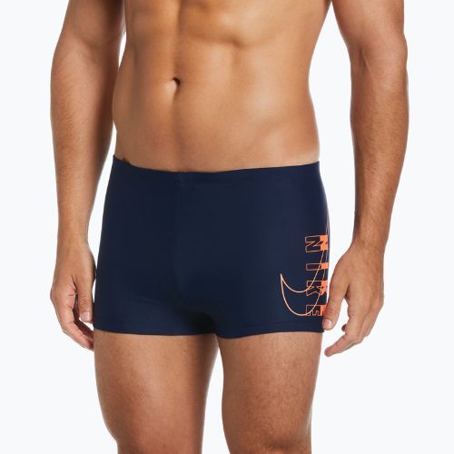 Férfi Nike Reflect Logo Square Leg úszó boxeralsó tengerészkék NESSC583440